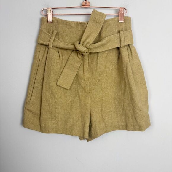 BA&SH | NEW The Nyle Tan High-Waisted Shorts with Belt Women’s Size X-Small - Picture 4 of 15
